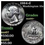 1984-d Washington Quarter 25c Grades GEM++ Unc