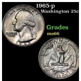 1965-p Washington Quarter 25c Grades GEM+ Unc