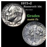 1975-d Roosevelt Dime 10c Grades Gem++ Full Bands