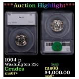 *Highlight* 1994-p Washington Quarter 25c ms67+ SE