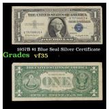 1957B $1 Blue Seal Silver Certificate Grades vf++