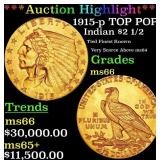 *Highlight* 1915-p Gold Indian Quarter Eagle TOP P
