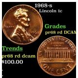1968-s Proof Lincoln Cent 1c pr68 rd DCAM SEGS