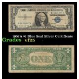 1957A $1 Blue Seal Silver Certificate Grades vf+
