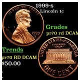 1999-s Proof Lincoln Cent 1c pr70 rd DCAM SEGS