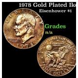 1978 Gold Plated Ike Eisenhower Dollar $1 Grades U