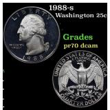1988-s Proof Washington Quarter 25c Grades GEM++ P