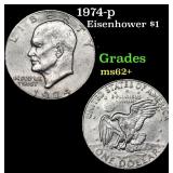 1974-p Eisenhower Dollar $1 Grades Select Unc