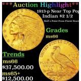 *Highlight* 1913-p Gold Indian Quarter Eagle Near