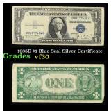 1935D $1 Blue Seal Silver Certificate Grades vf++