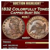 1832 Capped Bust Half Dollar Colorfully Toned 50c