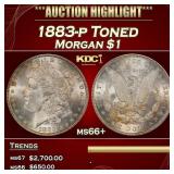 1883-p Morgan Dollar Toned $1 ms66+ SEGS