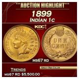 1899 Indian Cent 1c ms67 rd SEGS