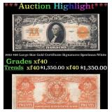 1922 $20 Large Size Gold Certificate Grades xf Sig