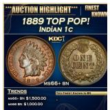 1889 Indian Cent TOP POP! 1c ms66+ bn SEGS