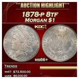 1878-p 8tf Morgan Dollar $1 ms66+ SEGS