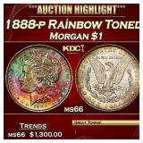 1888-p Morgan Dollar Rainbow Toned $1 ms66 SEGS