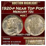 1920-p Mercury Dime Near Top Pop! 10c ms67+ FSB SE