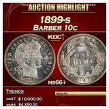 1899-s Barber Dime 10c ms66+ SEGS