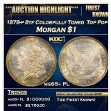 1878-p 8tf Morgan Dollar Colorfully Toned  Top Pop
