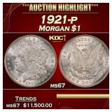 1921-p Morgan Dollar $1 ms67 SEGS