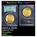 PCGS 1904-p Gold Liberty Double Eagle OGH $20 ms61