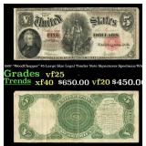 1907 $5 Large Size Legal Tender Note "WoodChopper"