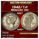 1942/1-p Mercury Dime 10c ms62+ USCG