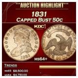 1831 Capped Bust Half Dollar 50c ms64+ SEGS