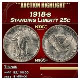 1918-s Standing Liberty Quarter 25c ms65+ USCG