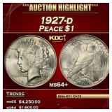 1927-d Peace Dollar $1 ms64+ SEGS