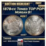 1878-cc Morgan Dollar Toned TOP POP! $1 ms67 SEGS