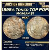 1898-s Morgan Dollar Toned TOP POP! $1 ms68 SEGS