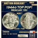*Highlight* 1944-d Mercury Dime TOP POP! 10c ms68+