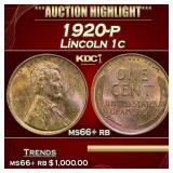 1920-p Lincoln Cent 1c ms66+ rb SEGS