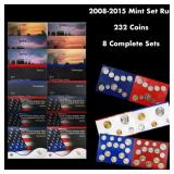 2008-2015 Mint Set Run 232 Coins 8 Complete Sets