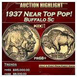 1937 Proof Buffalo Nickel Near Top Pop! 5c pr68+ S