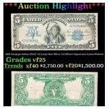 1899 $5 Large Size Silver Certificate Oncpapa Indi