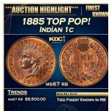 1885 Indian Cent TOP POP! 1c ms67 rb SEGS