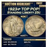 1923-p Standing Liberty Quarter TOP POP! 25c ms67+
