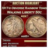 1917-d Obverse Walking Liberty Half Dollar Rainbow