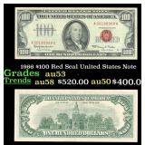1966 $100 Red Seal United States Note Grades Selec