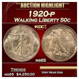 1920-p Walking Liberty Half Dollar 50c ms65 SEGS