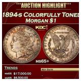 1894-s Morgan Dollar Colorfully Toned $1 ms65+ SEG
