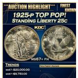1925-p Standing Liberty Quarter TOP POP! 25c ms67+