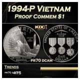 1994-P Vietnam Proof Modern Commem Dollar $1 pr70