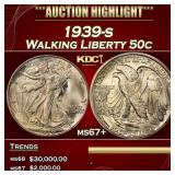 1939-s Walking Liberty Half Dollar 50c ms67+ SEGS