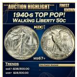 1940-s Walking Liberty Half Dollar TOP POP! 50c ms
