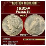 1935-p Peace Dollar $1 ms66+ SEGS