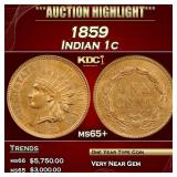 1859 Indian Cent 1c ms65+ SEGS